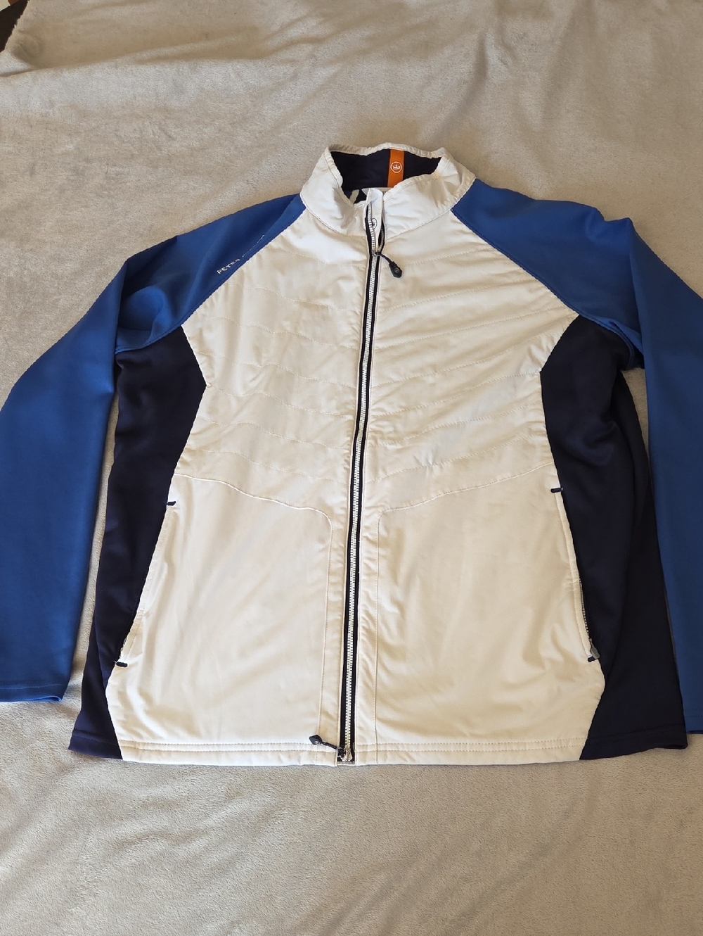 Immaculate Peter Millar Jacket, White & Blue, Size L